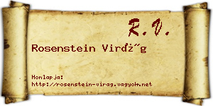 Rosenstein Virág névjegykártya