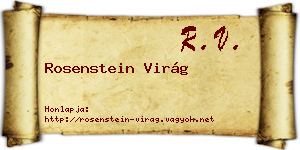 Rosenstein Virág névjegykártya